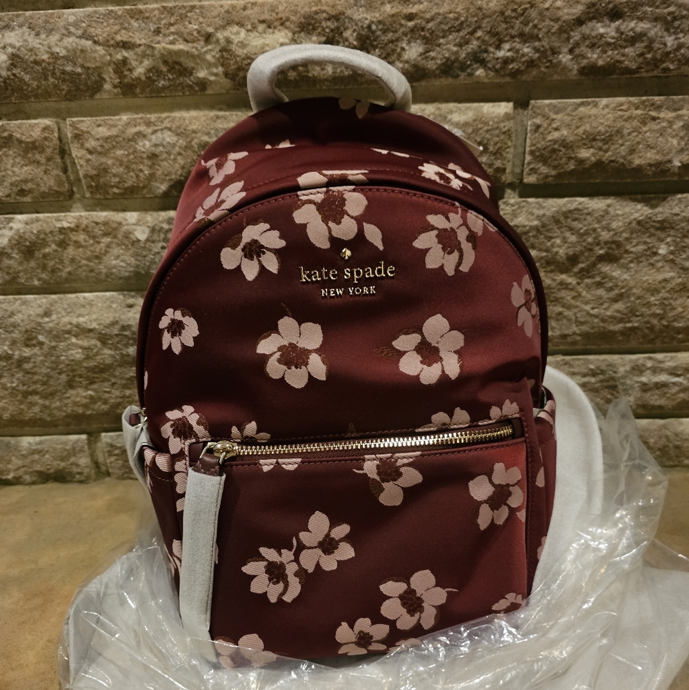 Kate Spade Dark Berry Chelsea Floral Backpack